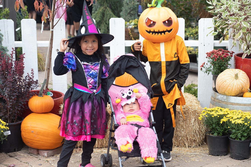 Children dressed up for Halloween at Warner's Nursery.